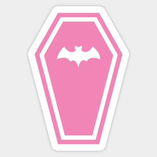 Soft Pink Pastelgoth Vampire Bat Coffin Sticker